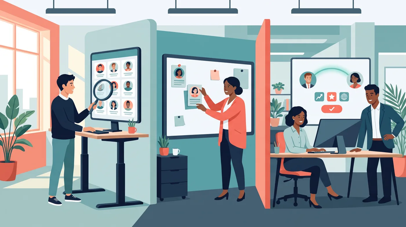 Three ways to match mentors and mentees: browsing a directory, administrator pairing and algorithm-assisted matching